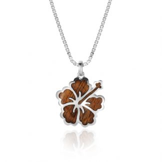 Koa Wood Hibiscus Hawaiian Pendant