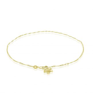 14K Gold Plumeria Anklet