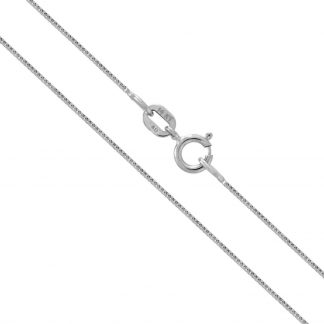 14K White Gold 0.5mm Box Chain