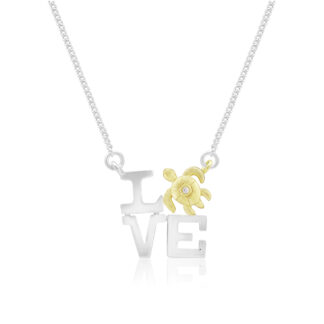 Honu Love Necklace with Diamond