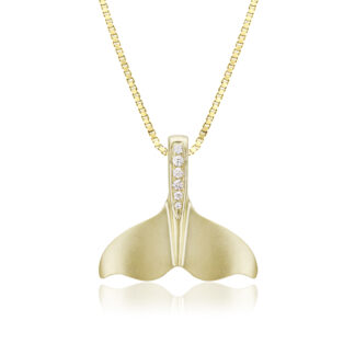 Diamond Whale Tail Pendant