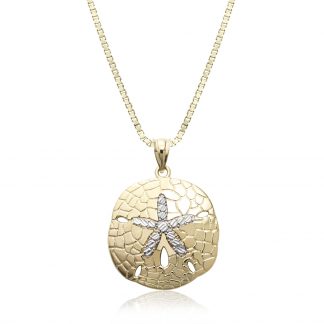 Two Tone Gold Sand Dollar Pendant