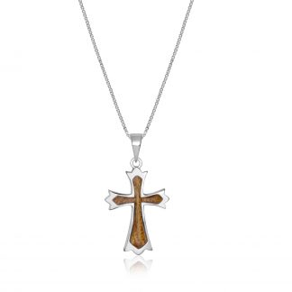 Koa Wood Cross Pendant