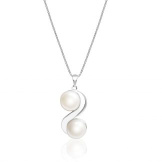Sterling Silver S Curve Freshwater Pearl Pendant