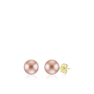 Freshwater Pink Pearl Stud Earrings 9mm