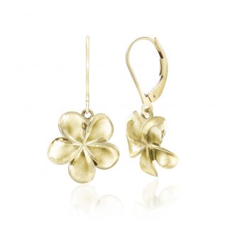 Queen Plumeria Leverback Earrings 10mm
