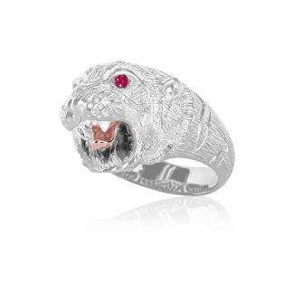 Sterling Silver Tiger Head Ring