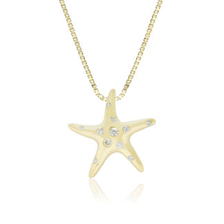 Large Diamond Starfish Pendant