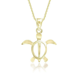 Honu Petro Pendant in Yellow Gold 17mm