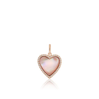Diamond Mother Pearl Heart Pendant